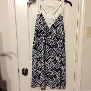 New Pink Republic Crochet racer back dress